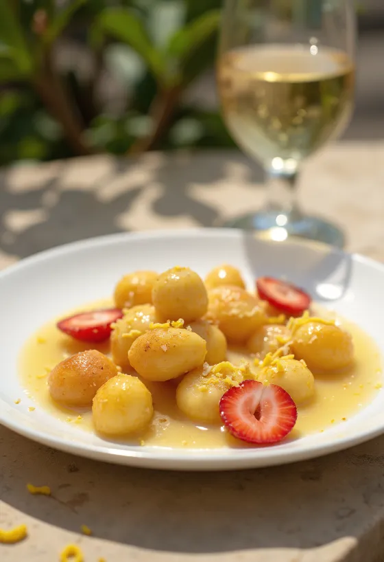 Servirani gnocchi sa šampanjcem