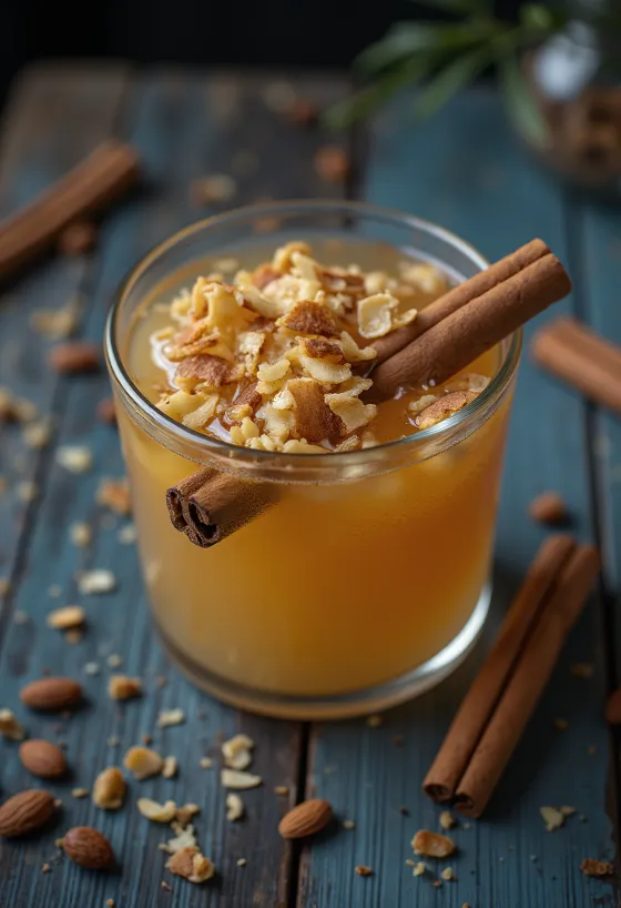 Cider s cimetom i bademima u čaši