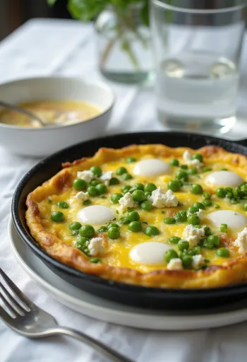 Frittata s graškom i mentom narezana na trokute