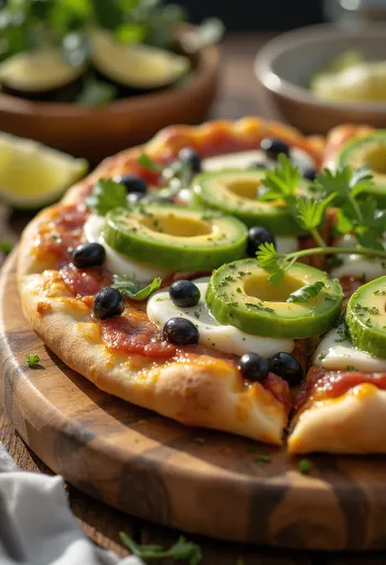 Pizza Mexicana s jalapeño paprikom, crnim grahom i avokadom