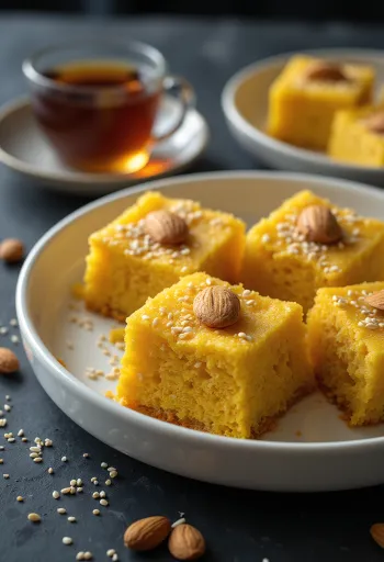 Sfouf libanonski kolač na tanjuru