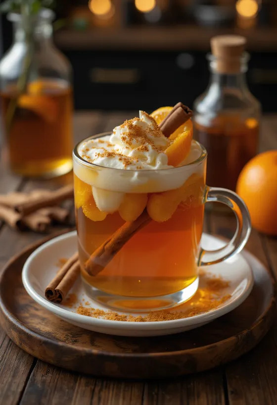 Cider s narančom i cimetom poslužen u čaši