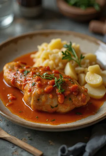 Perkelt od guščjeg bataka poslužen