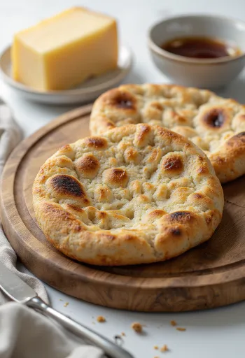 Tunnbröd s ječmenim brašnom serviran