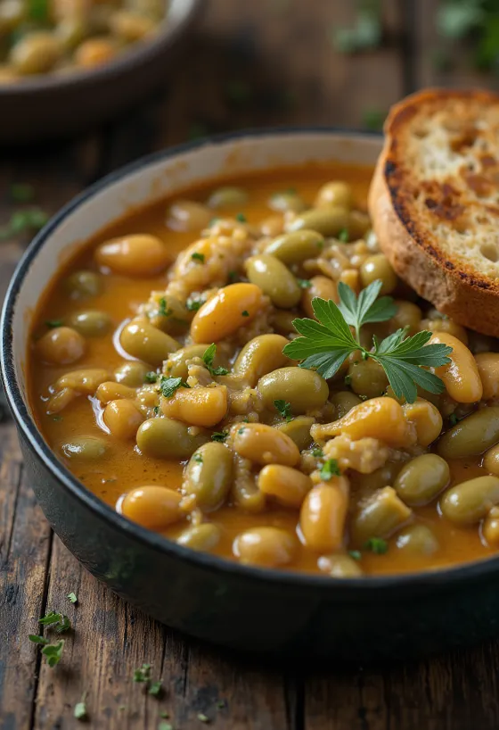 Varivo od mahuna u gustom umaku s vrhnjem, posuto svježim koprom