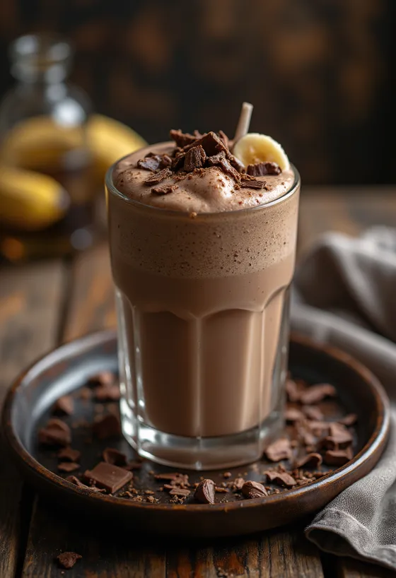 Shake od banane i čokolade u čaši