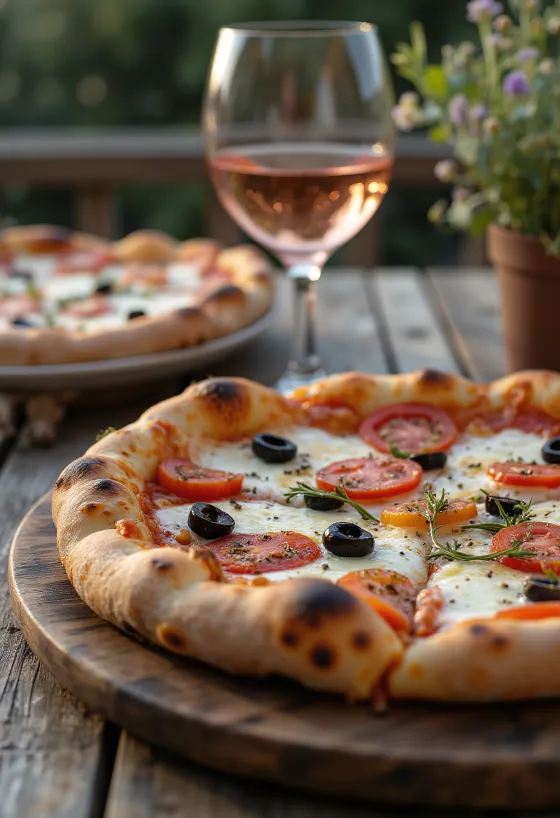Pizza Provençale s rajčicom, crnim maslinama i provansalskim začinima