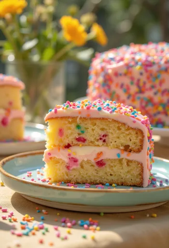 Sprinkle torta ukrašena šarenim mrvicama
