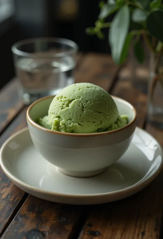 Sladoled od zelenog čaja (Matcha) kremaste teksture i okusa matche