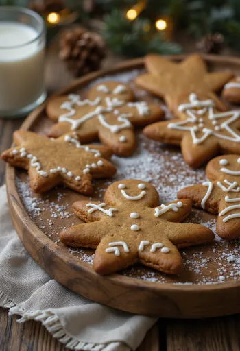 Figure od medenjaka poslužene na drvenoj podlozi