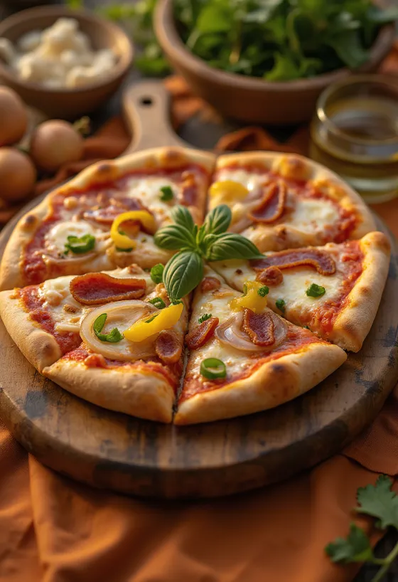 Svježe pečena pizza na seljački način