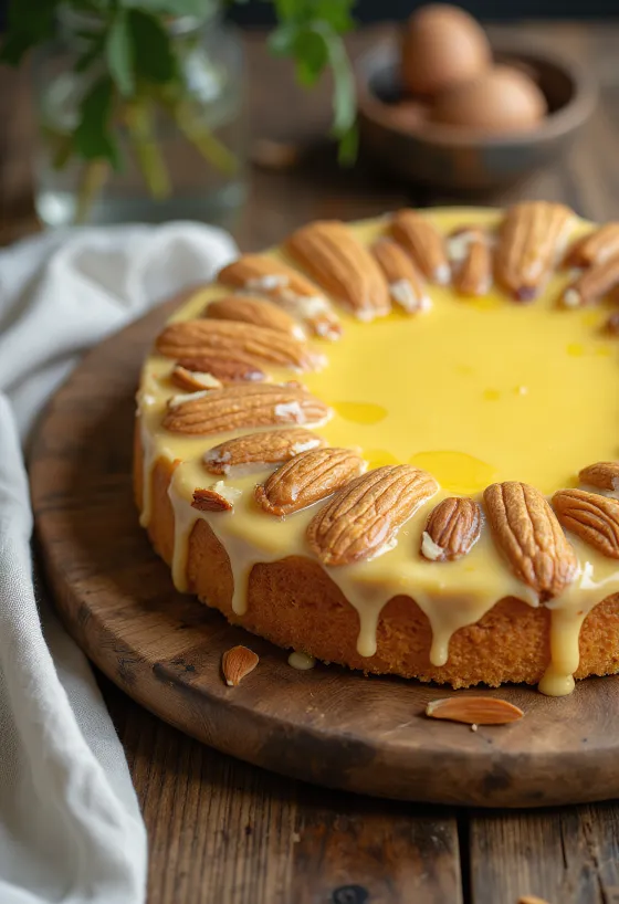 Švedska torta od badema s podlogom od badema i kremom od vanilije