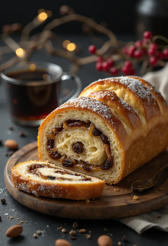 Stollen s karamelom poslužen