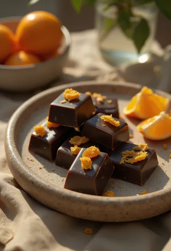 Domaća čokolada s narančom poslužena na tanjuru