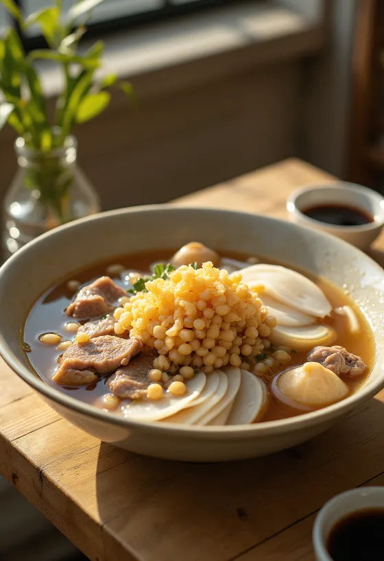 Soto Bandung, goveđa juha sa svježom rotkvom i umakom od soje