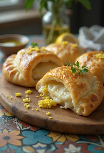 Svježe pečeni calzone s limunom i češnjakom