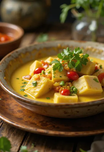 Crocodile curry poslužen u zdjeli s jasmin rižom sa strane