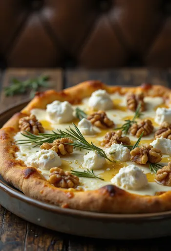 Pizza s otopljenom gorgonzolom, orasima i ružmarinom