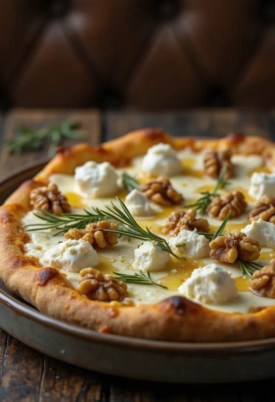 Pizza s otopljenom gorgonzolom, orasima i ružmarinom