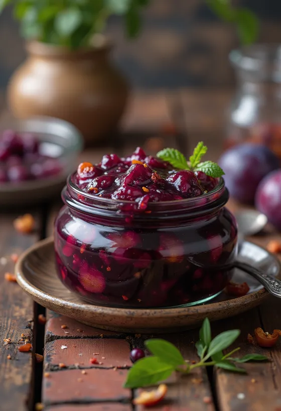 Ljuti chutney od šljiva u staklenci