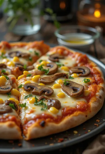 Veganska pizza s veganskim sirom i povrćem