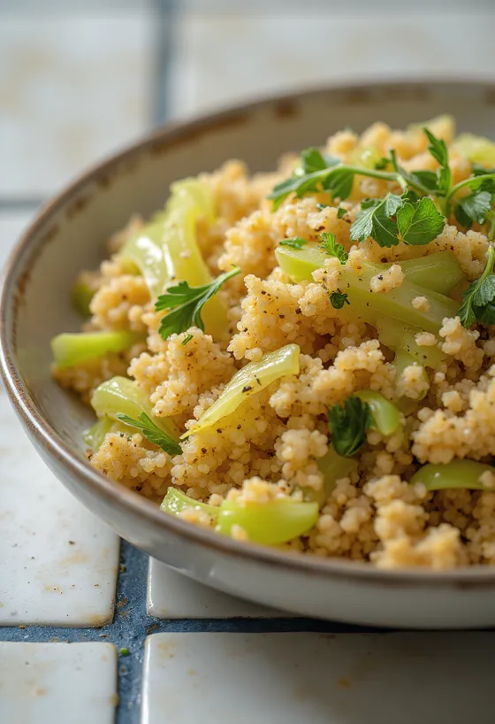 Poslužen začinjeni bulgur s keljom