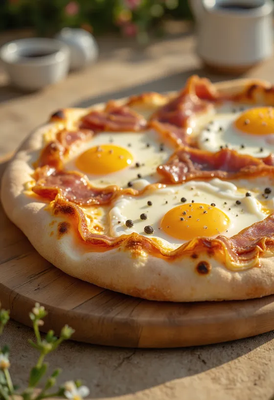 Pizza alla Pancetta e Uova s pancetom i jajima