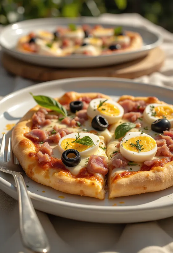 Pizza Tunisienne servirana