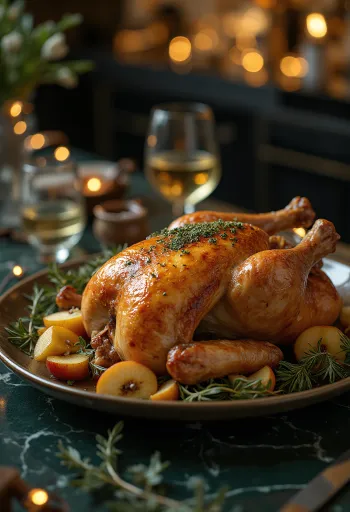 Pečena guska s nadjevom od kadulje i pečenim povrćem