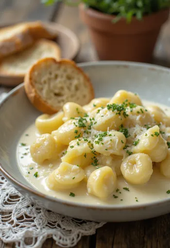 Gnocchi u umaku od vrhnja servirano