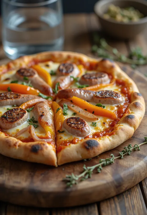 Pizza Viennese s austrijskom kobasicom, paprikom i mozzarellom