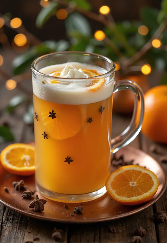 Cider s klinčićem i narančom serviran u čaši