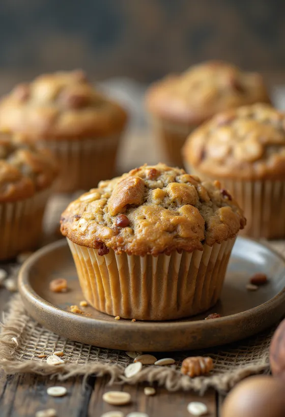 Muffini s kestenom i zobenim pahuljicama posluženi