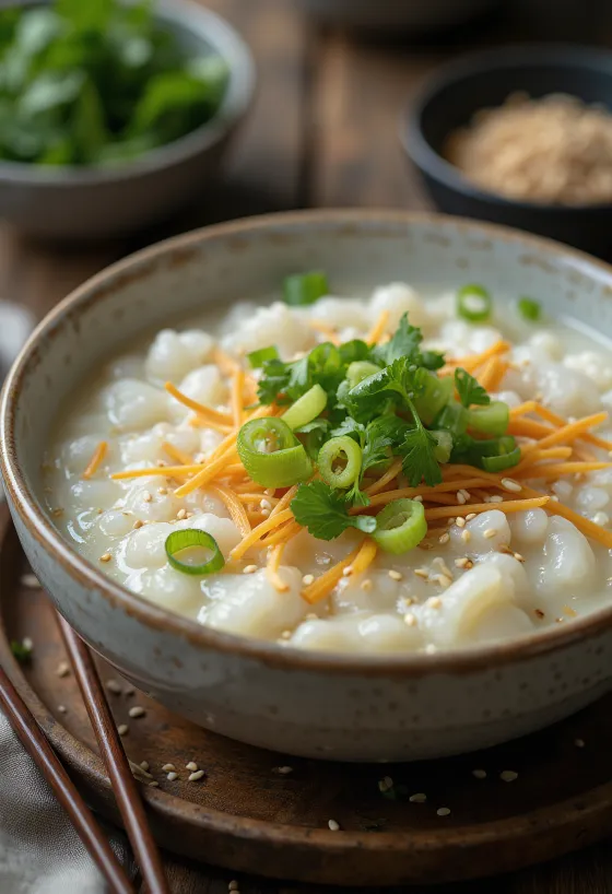 Congee s đumbirom u zdjelici