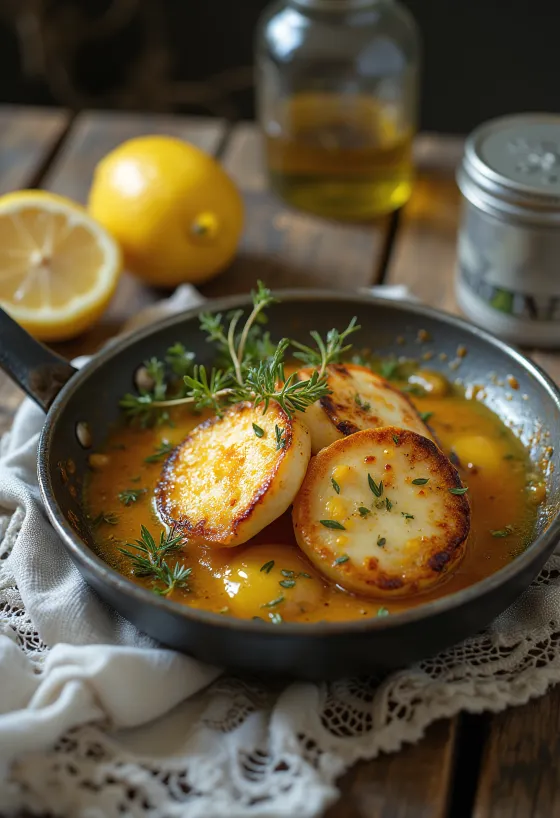 Saganaki s halloumi sirom, hrskavo pečene kriške sira s limunom i origanom