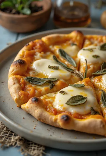 Pizza alla Zucca s pečenom bundevom i mozzarellom