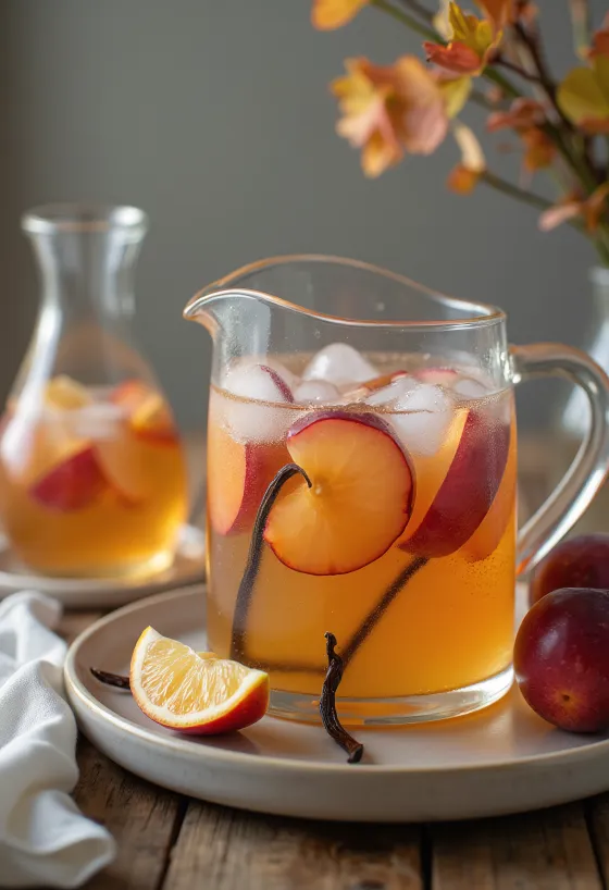 Cider od šljiva i vanilije serviran