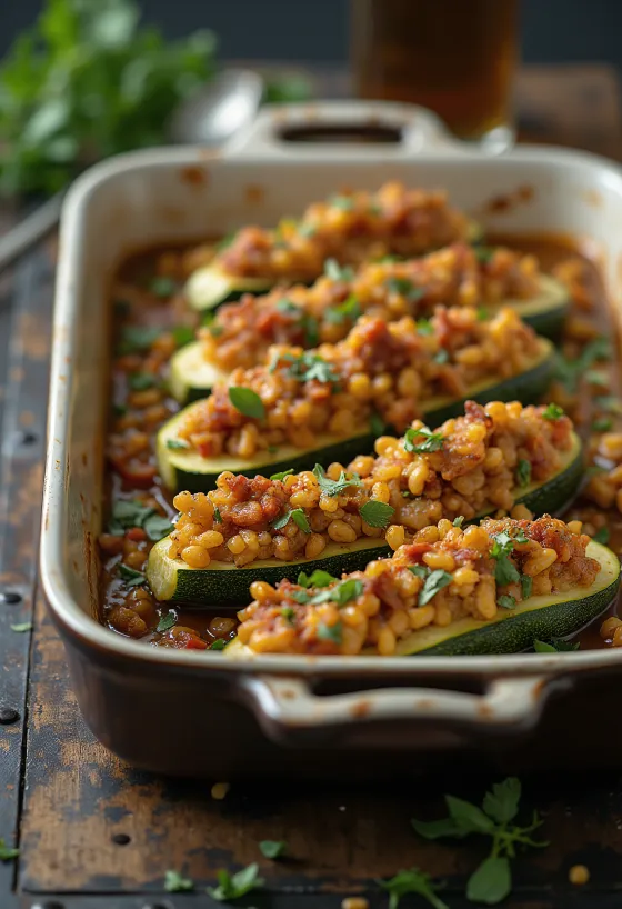 Poslužene začinjene veganske punjene tikvice