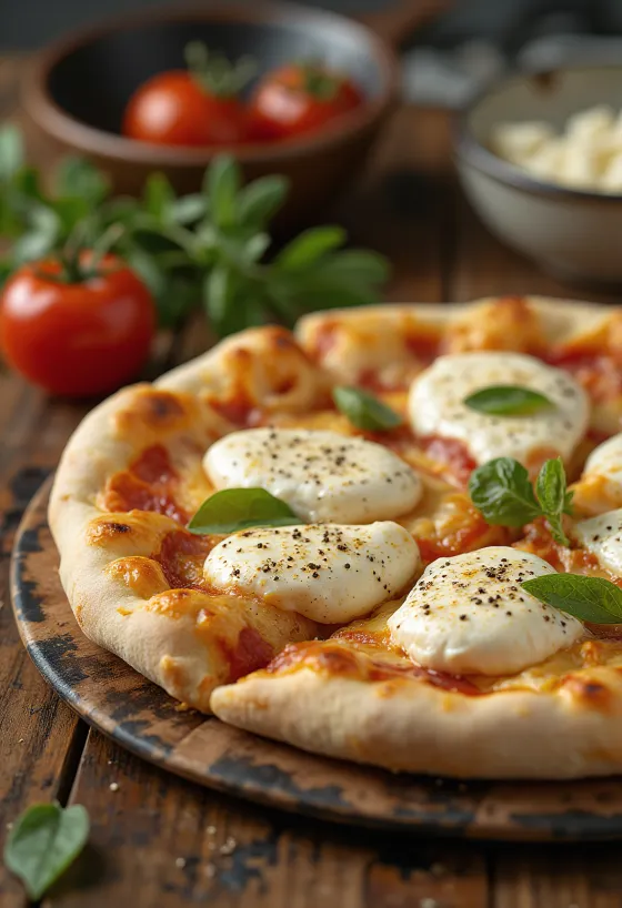 Svježe pečena pizza s ricottom
