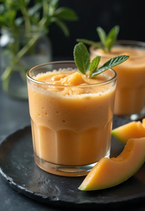 Smoothie od dinje serviran u čaši