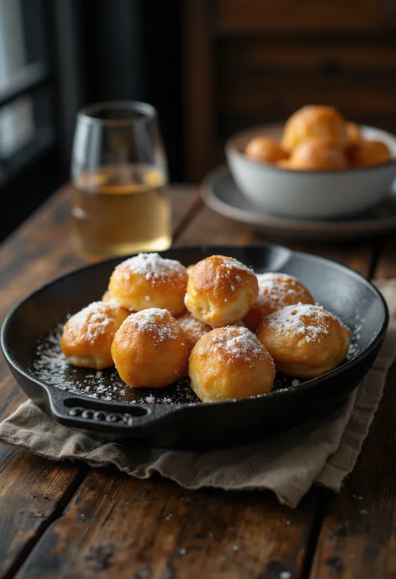 Æbleskiver danske okrugle krafne posute šećerom u prahu