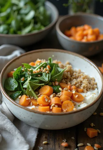 Poslužena Buddha zdjela sa začinjenom kremom od celera