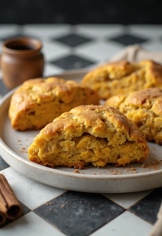 Veganski scone s bundevom i cimetom poslužen