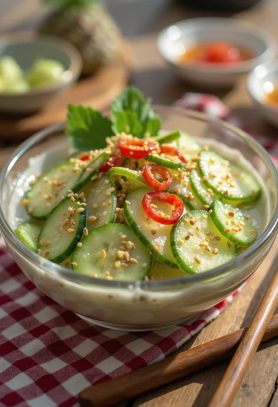 Amazuzuke japanska salata od krastavaca, sa sjemenkama sezama i čili papričicom