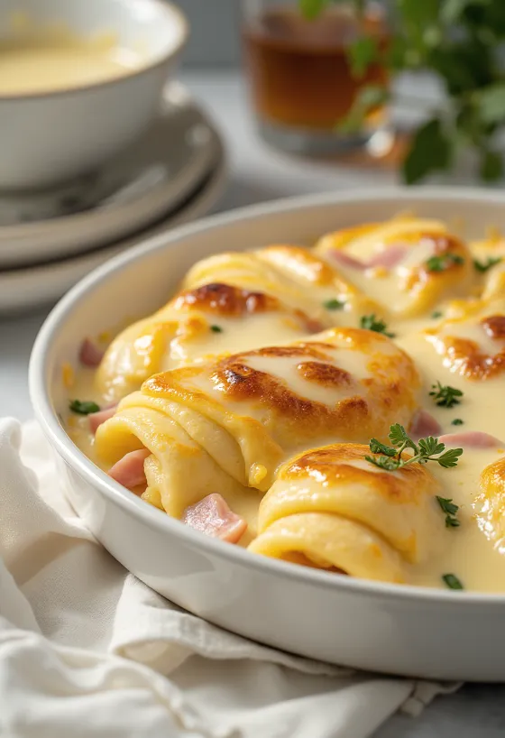 Palačinke s bešamelom i šunkom svježe pečene