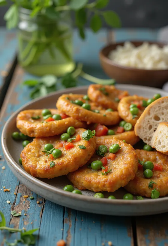 Falukorv s veganskom alternativom, poslužen sa zelenim začinima