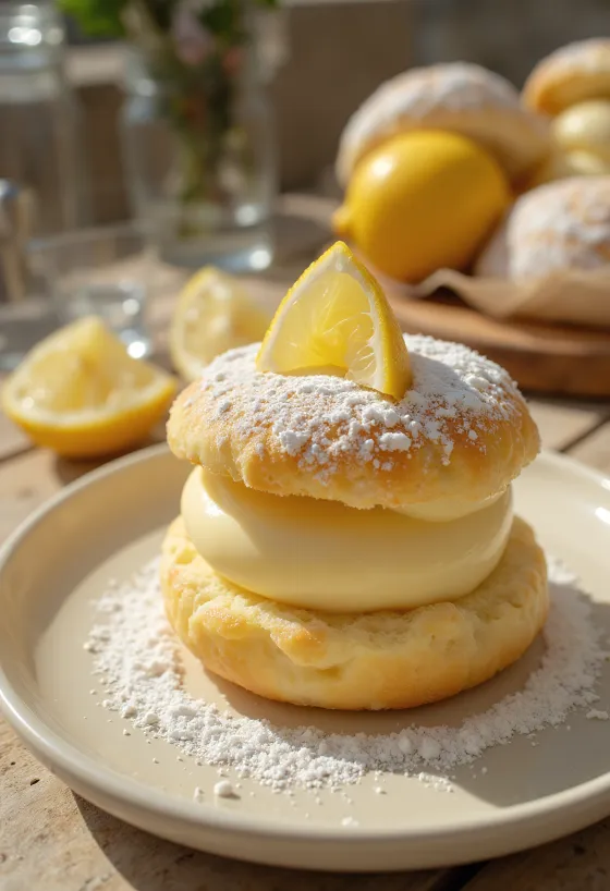 Semla s kremom od limuna, svjež i primamljiv kolač