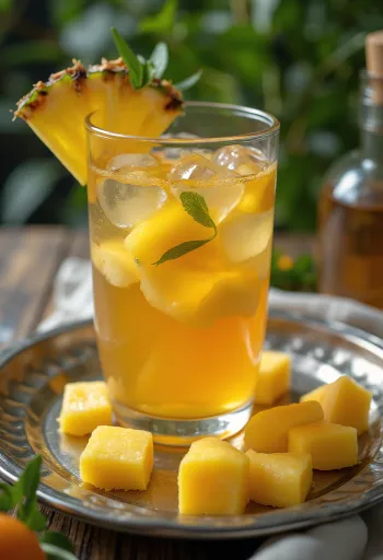 Tropski voćni čaj serviran u čaši