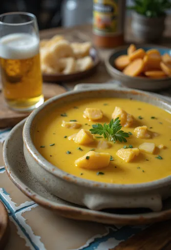 Curry umak s kokosovim mlijekom i pivom serviran u zdjelici