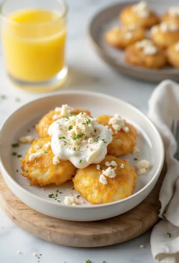 Bezglutenski leipäjuusto s feta sirom, kiselim vrhnjem i svježim peršinom